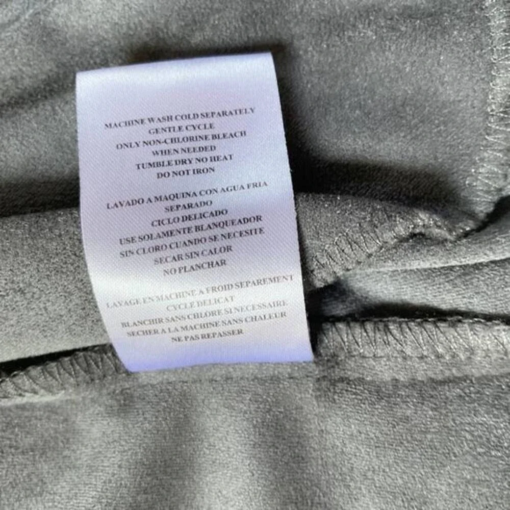 KUT from the Kloth Grey Faux Suede Drape Front Waterfall Jacket XS K125031‎